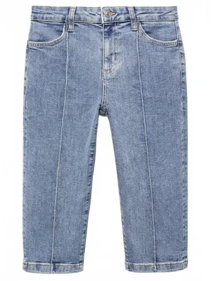 Mango Capri Jeans with Decorative Stitching Lora Medium Blue Size 2 (EUR 34) thumbnail 5