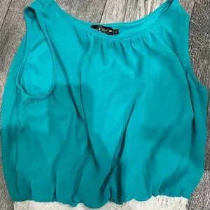 Crystal Doll Womens Medium Blue Tank Top and Off White‎ Bottom Dress Sleeveless thumbnail 4