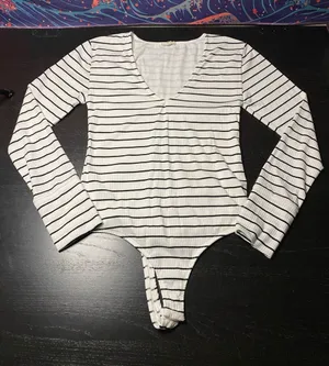Pilcro White Ribbed Crewneck Top thumbnail 1