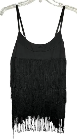 Forever‎ 21 Black Top With Layered Fringe thumbnail 1