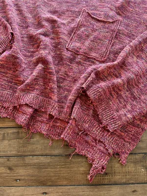 Free People Linen Prism Spacedye Red Slouchy Sweater S thumbnail 9