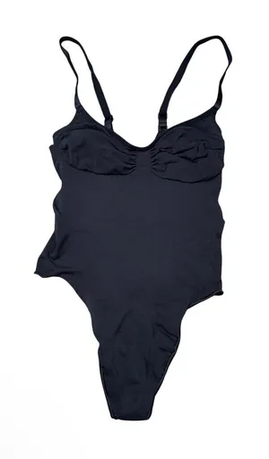 SKIMS Ruched Bodysuit Women Large Black Excellent Thong Back Shapewear thumbnail 1