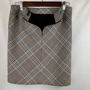 White House Black Market Ladies Mini Skirt Sz 00 Plaid Straight Career thumbnail 4