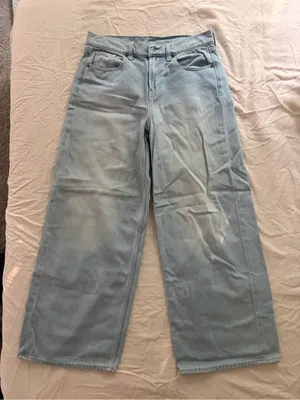 Old Navy Light Blue Relaxed Wide-Leg Jeans thumbnail 1