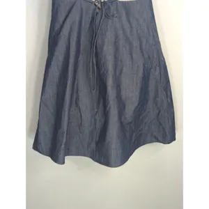 Zara Blue Denim Strappy‎ Mini Dress Womens S Swingy Summer Cotton Chic Vacay thumbnail 5