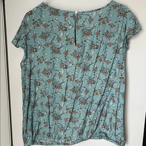 LOFT Women's Floral Blouse - Teal and Multicolor thumbnail 5