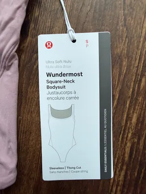 NWT Lululemon Pink Haze Nulu Wundermost Square Neck Sleeveless Bodysuit - Size S thumbnail 6