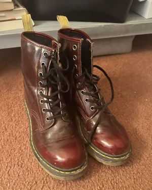 Maroon vegan Dr Martens thumbnail 1