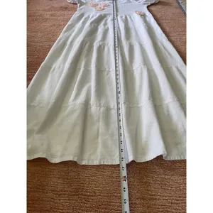Dunes White Cold Shoulder Maxi Dress Peach Flower Appliqué Lined Size M thumbnail 4