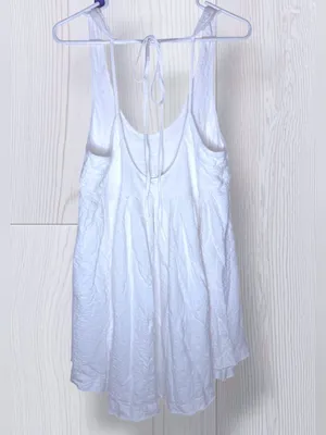 FREE PEOPLE White Swing “New You”Trapeze Tank Top – Tie-Back Boho Beachy Top thumbnail 6