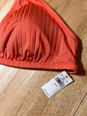 XL Women's Ribbed Crossover Triangle Bikini Top BNWTS thumbnail 5