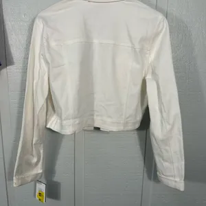 DKNY Women's Denim Cropped Button Up Jacket Size Small NWT thumbnail 8