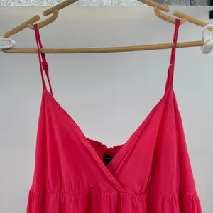 New York & Company Hot Pink sundress maxi tiered Smocked back summer vacation XL thumbnail 3