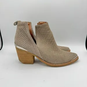 Jeffrey Campbell Cromwell Gray Snake Suede‎ Leather Ankle Boots Bootie Size 8.5 thumbnail 2