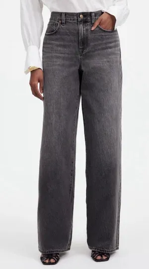 Madewell Superwide Leg Jeans‎ Womens Size 29 Gray Faded Wash Denim thumbnail 1