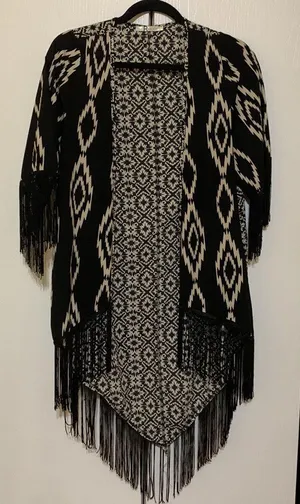 Fringe print cardigan thumbnail 1