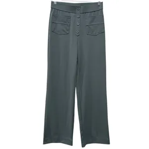 Halara Womens Day Stretch High Waisted Straight Leg Pants Sz M Green Pull On thumbnail 2