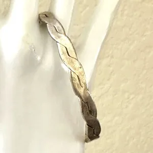 Silver tone braided bangle bracelet thumbnail 9