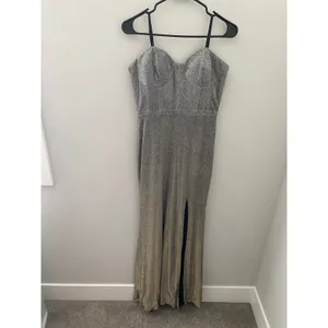 New Blondie Nites Metallic Glitter Corset Gown Size 9 Formal Prom Dress thumbnail 2