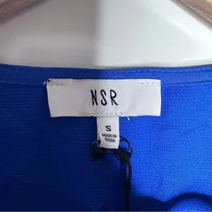 NSR / Napean Sea Rd Nordstrom NWT Royal Blue Faux Wrap Maxi Dress Size Small thumbnail 5