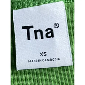 Aritzia Tna Green Ribbed Tank Top Size Small Cropped Casual Flirty Summer thumbnail 3