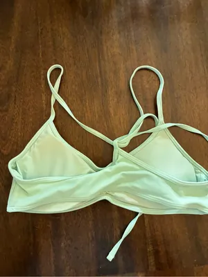 Aerie Bikini Top Small Swimsuit Green with Padding thumbnail 2