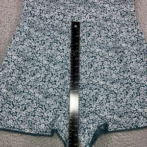 Blue Rain Shorts Romper Women M Teal Floral Bell Sleeve Crochet Boho Cottage‎ thumbnail 9