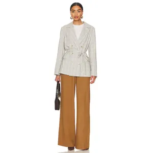 Free People Olivia Plaid Blazer Natural Plaid Combo Womens Small thumbnail 15