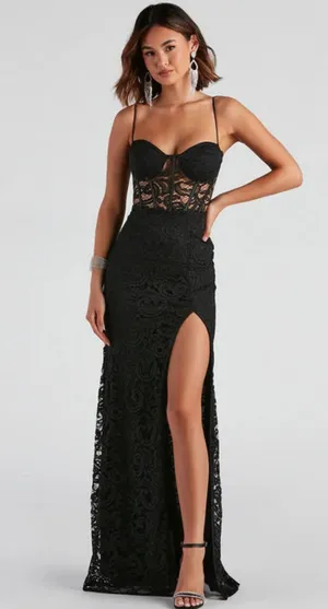 Black Formal Windsor Dress Long thumbnail 2
