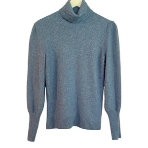 J.crew blue wool blend puff sleeve sweater small thumbnail 2