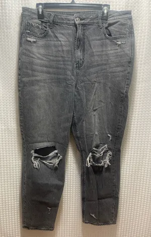 American Eagle Real Good Distressed Skinny Jeans Women’s Size 16 Gray High Rise thumbnail 1