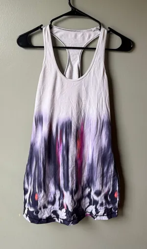 Lululemon Racerback Tank Top Purple Abstract Floral Athletic Yoga thumbnail 1