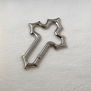 Car Keychain for Men Women Hollow Cross Design Carabiner Keychain Bag Charm thumbnail 3