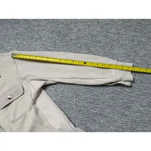 Cream Waffle‎ Knit Button Down Shacket Contrast Panel Thermal Shirt Small thumbnail 6