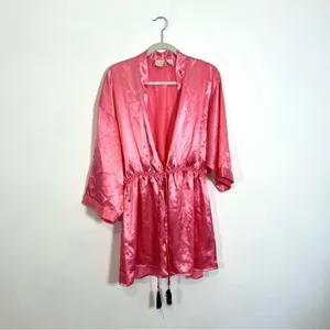 VINTAGE Victoria’s Secret Gold Label Barbiecore Pink Tassel Nightgown Robe thumbnail 2
