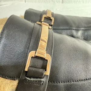 Steve Madden Black Leather Mules with Tan Fur Lining thumbnail 4