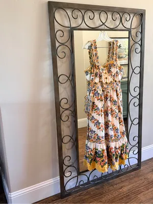 Farm Rio Hilo Stripes Sand Midi Dress Size Large thumbnail 4