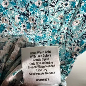 Sahalie Collection Floral Midi Dress V Neck‎ Short Sleeve Smocked Waist Sz 16 thumbnail 7