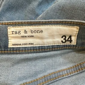 rag & bone Women's Serena High Rise Wide Leg Raw Hem Denim Jeans Size 34‎ thumbnail 12