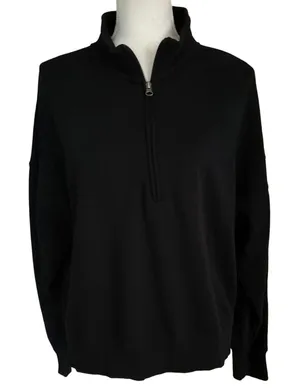 ABLE Size L Half Zip Pullover Sweatshirt Black Minimalist Capsule Size L thumbnail 1