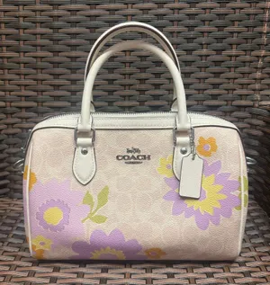 coach Rowan Satchel Bag In Signature Canvas With Floral Print cbg72 thumbnail 1