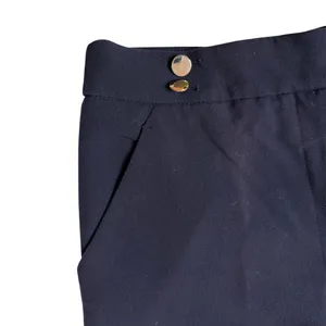 H&M Navy Tailored Ankle Pants 10 Gold Button Preppy Workwear thumbnail 10
