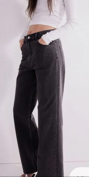Divided by H&M Wide Leg Black Denim Jeans Size 0 thumbnail 1