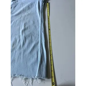 Maeve High-Rise Crop Wide-Leg Welt Pocket Jeans Size 29P Light Wash Raw Hem thumbnail 6