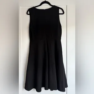 Lulus Hello World Black V-Neck Skater Midi Dress Size XL Flirty Classic thumbnail 7