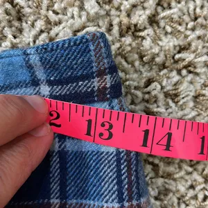 Pendleton vintage skirt blue plaid a-line with side zipper and hook closure. thumbnail 12