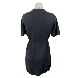 Zara Women's Black Short Sleeve V Neck Button Down Fit & Flare Mini Dress Size M thumbnail 2