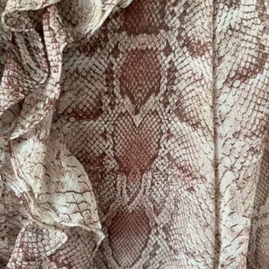 Anthropologie Snake Print Ruffled V-Neck Long Sleeve Ruffle‎ Blouse Size L thumbnail 8
