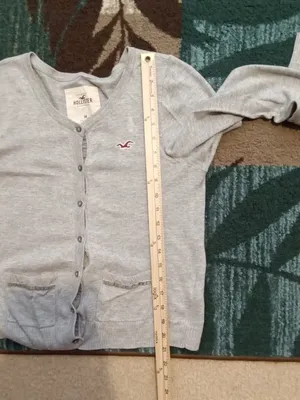 Hollister Light Gray Button V‑Neck Cardigan Button Front Cardigan Womens M thumbnail 9