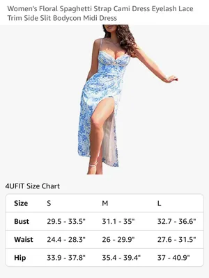 $55 NWOT Amazon Floral Spaghetti Strap Cami Dress Eyelash Lace midi slit dress S thumbnail 5